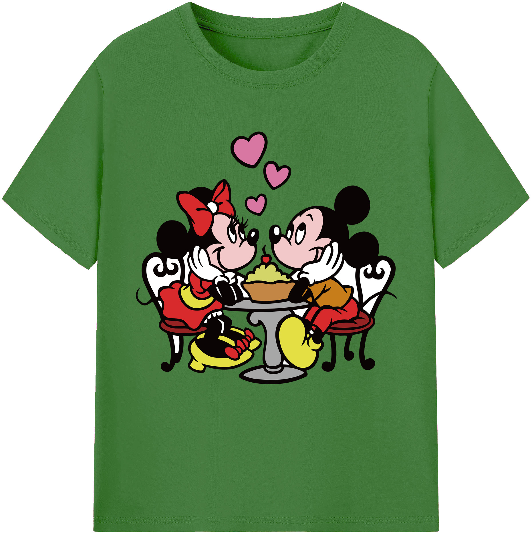 （画像用） ミッキーマウス Mickey Mouse レディースカジュアルプリントTシャツ（綿100％）